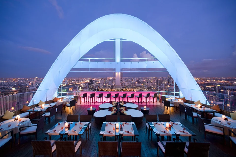 Rooftop dining under the arch at Centara Grand at CentralWorld via Expedia